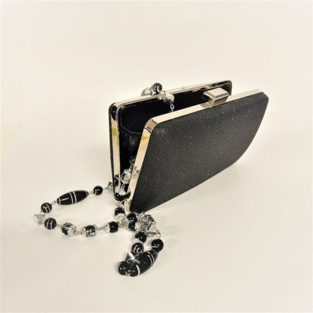 Elegant Black Glitter Clutch Evening Purse Wedding Clutch Purse Cocktail Purse